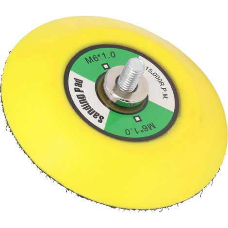 Plaque de support en PU avec attache Velcro pour outil pneumatique, disque de ponçage et polissage 3 pouces filetage M6x1 15000 tr/min