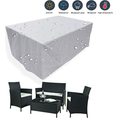 royaluxe -75 tailles de housses de meubles de jardin de patio extéri imperméables housses de chaise de neige de pluie 220x220x85cm (1/5)
