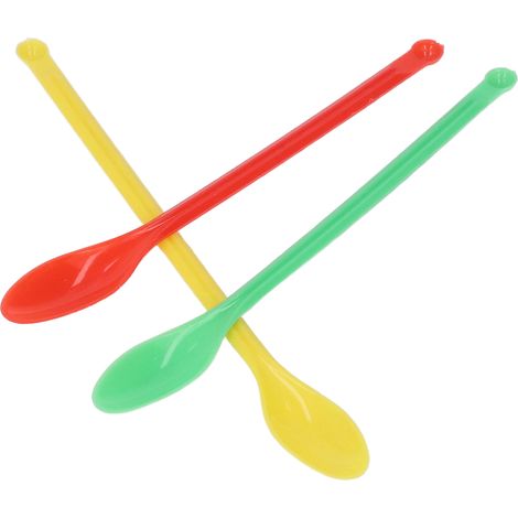 20-teiliges Set doppelseitiger Laborlöffel aus Kunststoff, grün, rot, gelb, Messwerkzeug (1/5)