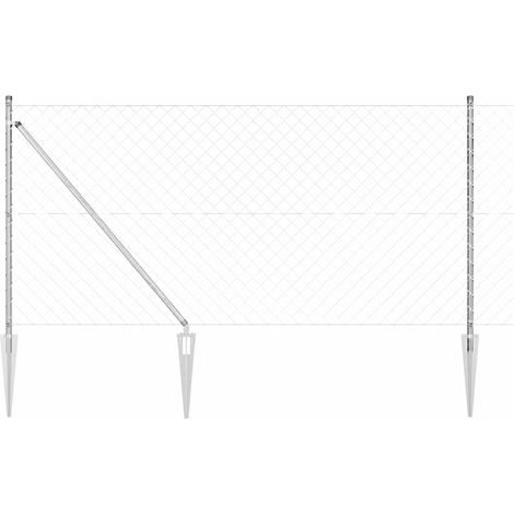 Zaunpfosten Silber 10 x 1 m (60 x 60 mm Maschen) Stahl