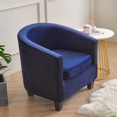 2 Pieces Tub Chair Covers,Upgraded 2 IN 1 Design Stretch Velvet Armchair Sofa Slipcover with Cushion Cover, Non Slip Club Bucket Chairs Sofa Couch Covers Slipcovers Upgraded (1/5)