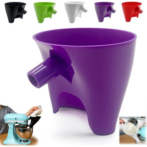 Entonnoir à farine pour robot pâtissier Kitchen Aid Artisan KSM150, protection anti-éclaboussures pour robots pâtissiers inclinables de 4,5 et 5 pintes, outil de cuisson lavable au lave-vaisselle et s (1/4)