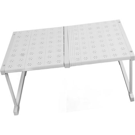 Étagère extensible pour armoire, organisateur, réglable, gain de place, étagère à tension pour évier, largeur 42 cm, hauteur 32 cm, longueur 47 à 68 cm (1/5)