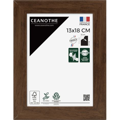 Cadre Photo Marron 13x18 cm et 18x13 cm - Convient au A6 – Cadre pour Photo 13x18 cm, Affiche ou Poster - Cadre Photo Eternel Marron 13x18 cm - Fabriqué en France - Verre acrylique Incassable (1/5)