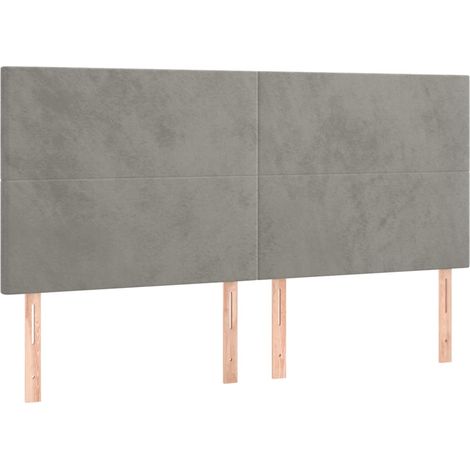 Maison Exclusive - Tête de lit Gris clair 160x5x118/128 cm Velours (1/5)