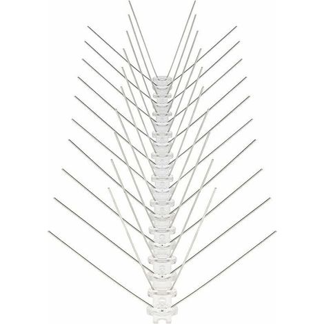 Anti Palomas 3 Metros de Pinchos Anti Palomas de Acero Inoxidable 4 Filas Longitud Total 300 cm 6 Elementos de 50 cm Repelente de Aves con Cierre de Clic y Puntos de Rotura Predeterminados (1/4)