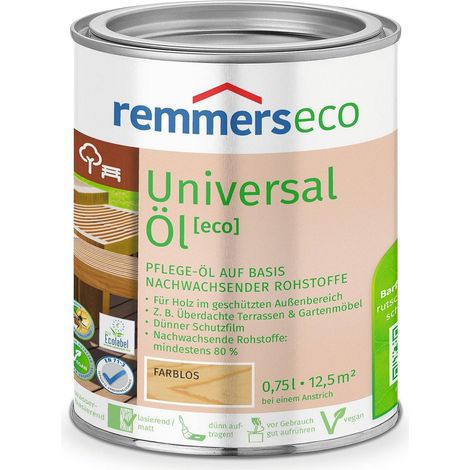 Remmers Universal-Öl [eco], 0,75 Liter, Gartenholz-Öl für aussen und innen, optimal für Gartenmöbel oder Holzterrassen, ökologisch, bienenverträglich