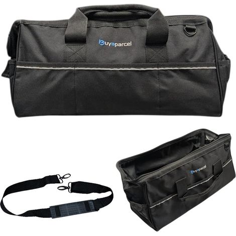 BAP 21"" Large Gate Open Mouth Heavy Duty Tool Bag Holdall Black + Shoulder Strap (1/5)
