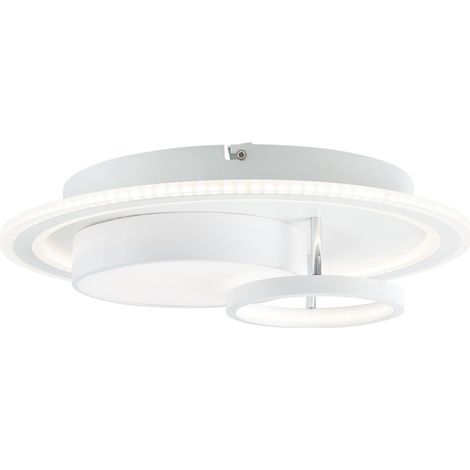 BRILLIANT Lampe, Sigune LED Deckenleuchte 40x40cm weiß/schwarz, 1x LED integriert, 40W LED integriert, (4400lm, 3000K), mit Fernbedienung dimmbar (1/5)