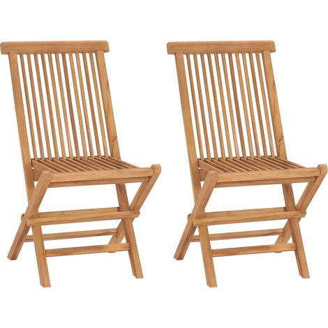 Klappbare Gartenstühle 2 Stk. Massivholz Teak