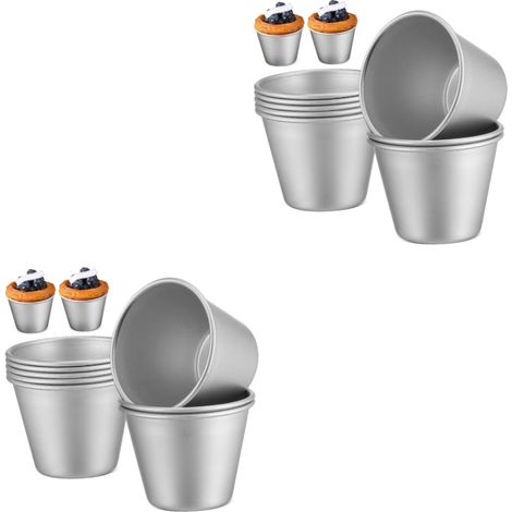 16 Pièces Moule À Gâteau Tasses À Pudding Tasses À Cupcake Moules À Gâteau Tasse De Cuisson De Cupcake Moules À Pudding Moules À Muffins Pochoirs À Gâteau Fournitures De Gâteau De,Parent,Argentx2pcs (1/5)