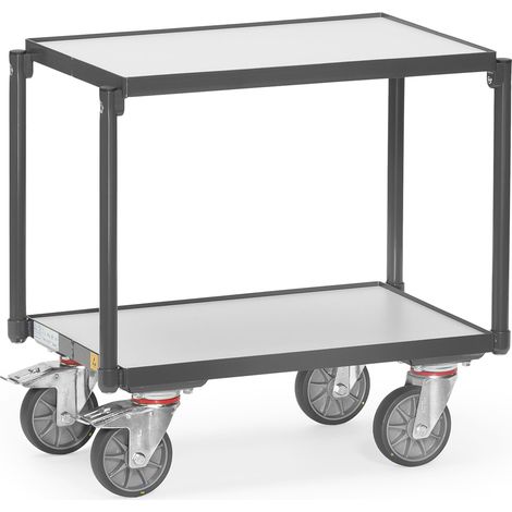 Fetra ESD-Eurokasten-Roller mit Bodenplatte, mit Rand 7 mm 2 Etagen