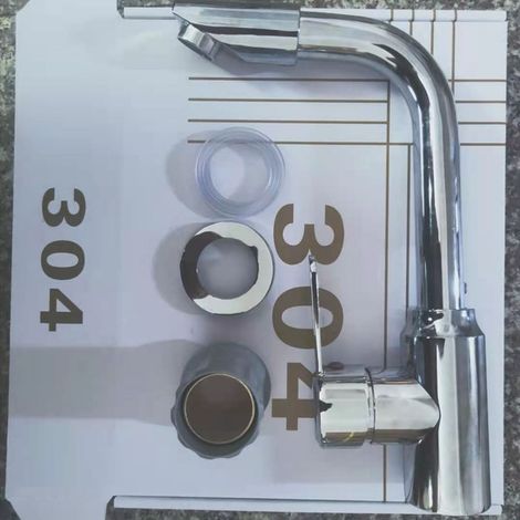Kitchen splash-proof faucet, hot and cold water combined, suitable for washing sinks, vegetable basins, and dishwashers - electroplated Xiaoqi rotating faucet.
