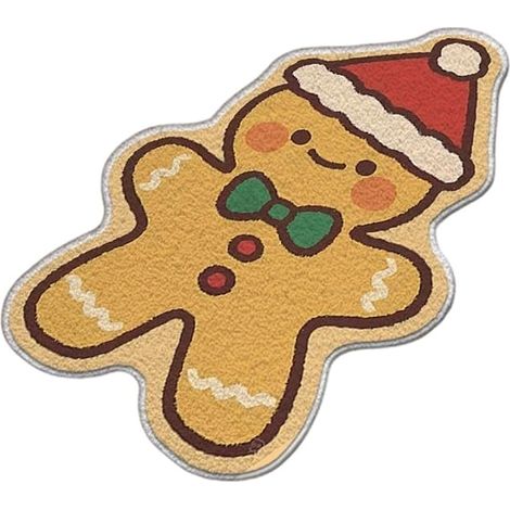 Tapis de Bain de Noël, Paillasson Doux Antidérapant Motif Sapin de Noël/bonhomme en Pain d'épices/bonhomme de Neige, Tapis-brosse Festif de Fête pour Salle de Bain, Cuisine, Salon, Chambre à Coucher (1/5)