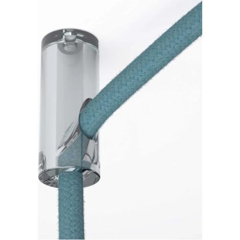Déport de Suspension Transparent pour Câble Textile – Fixation Plafond Discrète