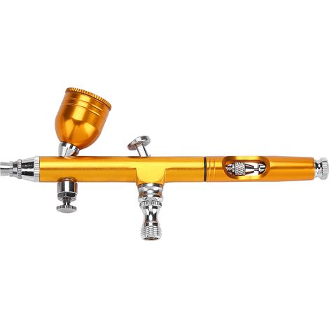 Pistolet aérographe à gravité doré 0,2 mm pour peinture artistique, tatouage, nail art et décoration de gâteaux (1/5)