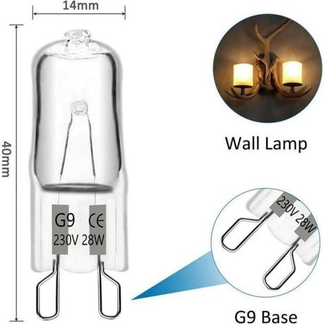 Ampoule halogène G9 - - 28W - 230V - 370 lm - 2700K Blanc chaud - Intensité variable - Lot de 10 (1/4)
