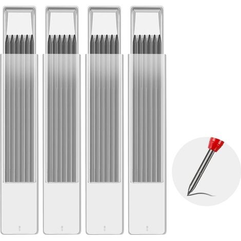 24 Mini of 2,8 mm for Crayon of Menuisier, Refills of Crayon of Charpentier Solid for Batiments, Reusable Resistant to Breakage Refills porte-mine of Charpentier, 24 Pieces Black (1/5)