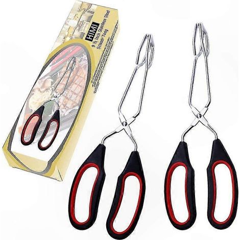 Küchenbürste aus Edelstahl mit Silikongriffen, Backschere, Grillzange, 24 cm, 2er-Set (1/5)