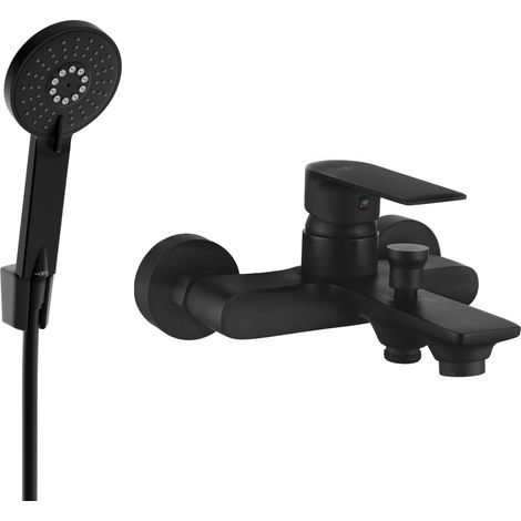Mexen Royo R40 grifo de bañera con juego de ducha, negro - 7223R40-70 (1/3)