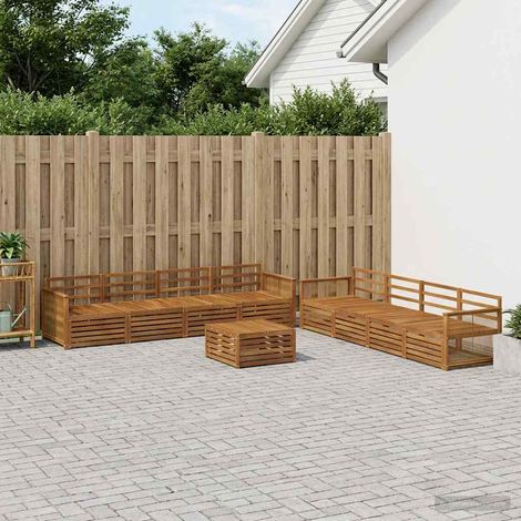 vidaXL Outdoor-Sofagarnitur 9 Stk. Natur Massivholz Akazie (1/5)