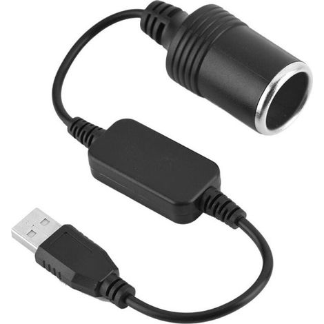Cigarette Lighter Adapter Converter USB Port to 12V Cigarette Lighter Plug Converter Adapter for Driving Recorder, Electronic Dog (1/5)