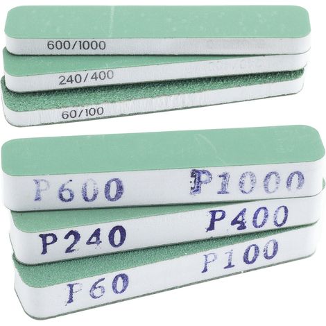 Eponge de ponçage RS PRO grain P100, P240, P400, P60, P600, P1000, Moyen, 90mm x 19mm ( Prix pour 1 Jeu )