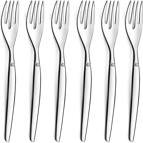 Jet Fourchettes gâteau Acier Inox 18/0, Lot de 6, 14 cm, Inox (1/4)