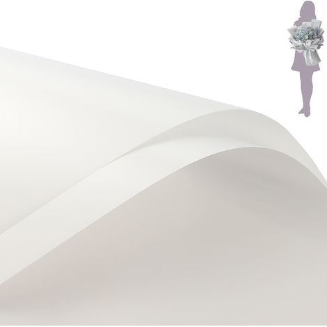Papier d'emballage pour fleurs - 58 x 58 cm - Imperméable - Monochrome - Pour bouquets et cadeaux - 20 feuilles (1/5)
