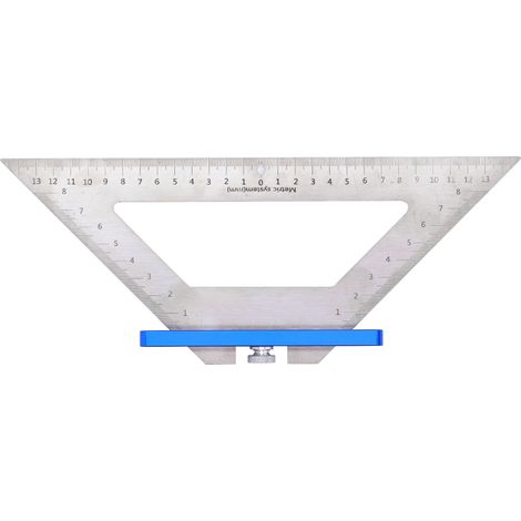 Équerre de menuisier 140mm double échelle outil de mesure et traçage bleu (1/5)