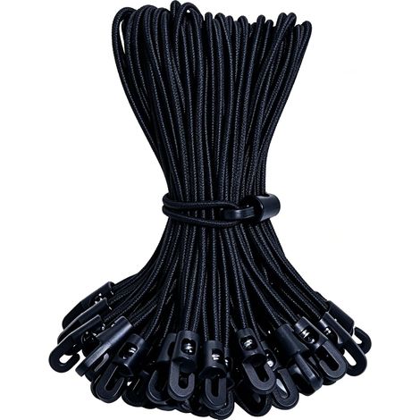 25 Pièces Tendeur Bache 30 cm, Noir Tendeurs Elastique avec Crochets Élastique avec Crochet, Petit Tendeur Multifonction, pour Bâche, Toile de Tente, Tente (1/5)