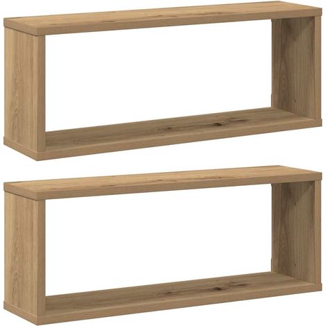 Étagères cube murales 2 pcs，Étagère flottante chêne artisanal 60x15x23 cm CFW52578 (1/5)