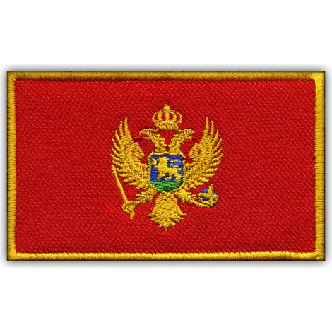 Aufnäher mit der Flagge Montenegros – selbstklebende Rückseite – gestickter Aufnäher/Abzeichen/Emblem