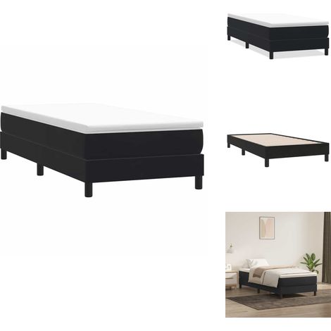 Boxspringbett ohne Matratze Schwarz 100x210 cm Samt - Boxspringbett - Boxspringbetten - Bett - Schlafzimmermöbel (1/5)
