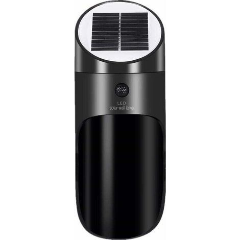 Lampe Solaire Extérieur avec Détecteur de Mouvement, Sans Fil Applique Solaire Imperméable, 120°Grand Angle 4 M Détection éclairage de Sécurité D'extérieur pour Porte D'entrée, Cour, Garage-Noir-Fei Y (1/4)