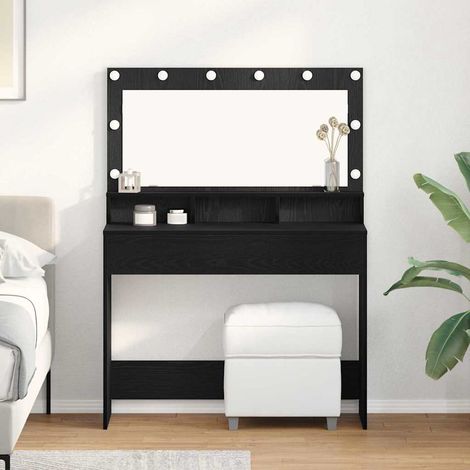 vidaXL Dressing Table Black Oak 100 x 41 x 135 cm Engineered Wood