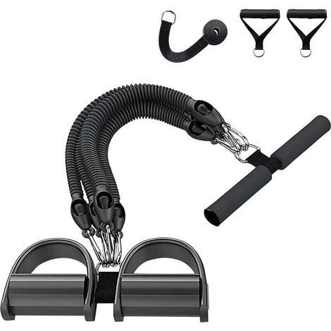 Ensemble de Bandes de Résistance avec Pédale et Ancrage de Porte – Appareil d’Entraînement 45kg pour Maison, Gym à Domicile, Entraînement Musculaire (1/4)