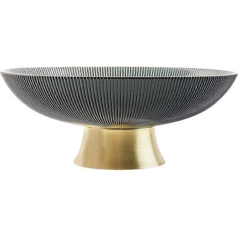 Plateau à fruits en verre haut, bol de rangement pour table basse ou bureau, récipient alimentaire ménager-15.5X15.5X6cm-Grey (1/3)