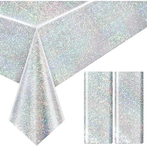 2PCS Nappe Paillette à Paillettes Nappe Anniversaire Jetables 137x274cm (1/5)
