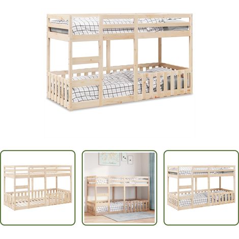 vidaXL Kiefer - Etagenbett 80x200 cm Massivholz Kiefer (1/5)
