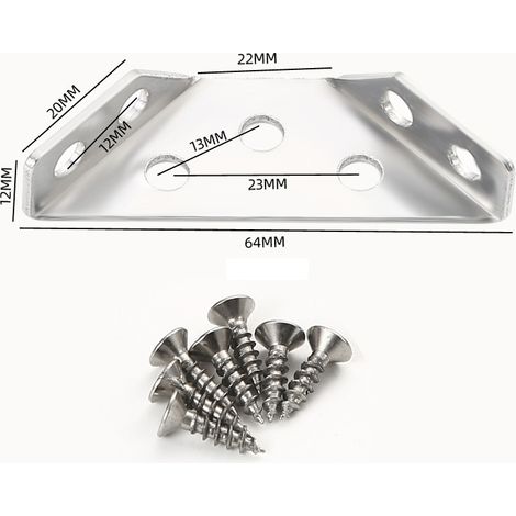 20 conectores universales para esquinas de muebles, soporte triangular multifuncional de acero inoxidable, conector de fijación para esquinas, marco de soporte triangular para muebles, soporte de esqu