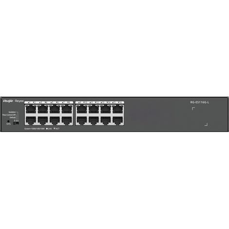 Ruijie Networks RG-ES116G-L switch No administrado L2 Gigabit Ethernet (10/100/1000) Negro (1/5)