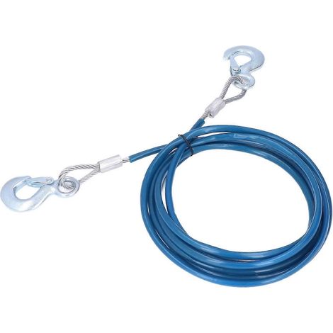 Câble de remorquage de 4 m x 10 mm pour voitures, sangle de remorquage robuste, charge de rupture de 5000 kg pour SUV et véhicules tout-terrain