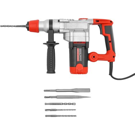 Perceuse à percussion rotative, électrique filaire, fonctionnalité 3-en-1, Rouge (1/2)
