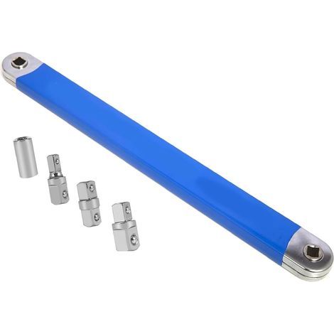 Verlängerungsschlüssel mit gebogenem Offset und Adapter für Antrieb 1/2", 1/4" und 3/8", Offset-Verlängerungsschlüssel für Mechaniker und Werkstattprofis (1/5)