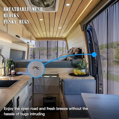 【NX】Moustiquaire magnétique - 165 cm x 165 cm - Moustiquaire compatible avec camping-car - Moustiquaire pour porte coulissante