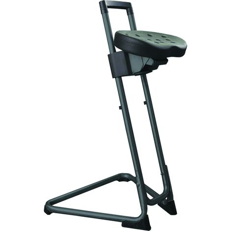 STIER ESD-Stehhilfe mit Stahlgestell Sitzhöhe 600-850 mm PU-Sitz
