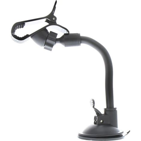 1 support voiture avec ventouse, bras flexible 17 cm, tête rotative 360°, compatible smartphones jusqu’à 5,5 pouces, pour pare-brise et tableau de bord (1/4)