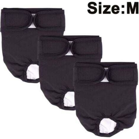 Lot de 3 Couches lavables et réutilisables pour chien, culotte menstruelle pour chien, couches hygiéniques très absorbantes, culotte menstruelle anti-harcèlement pour animaux (1/4)