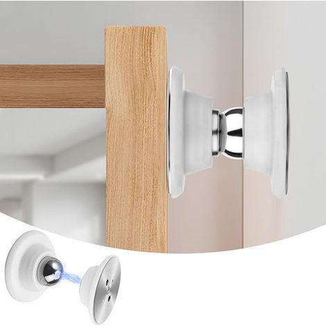 Butée de porte magnétique en silicone blanche pour camping-car, stop porte aimanté, lot de 2 (1/4)